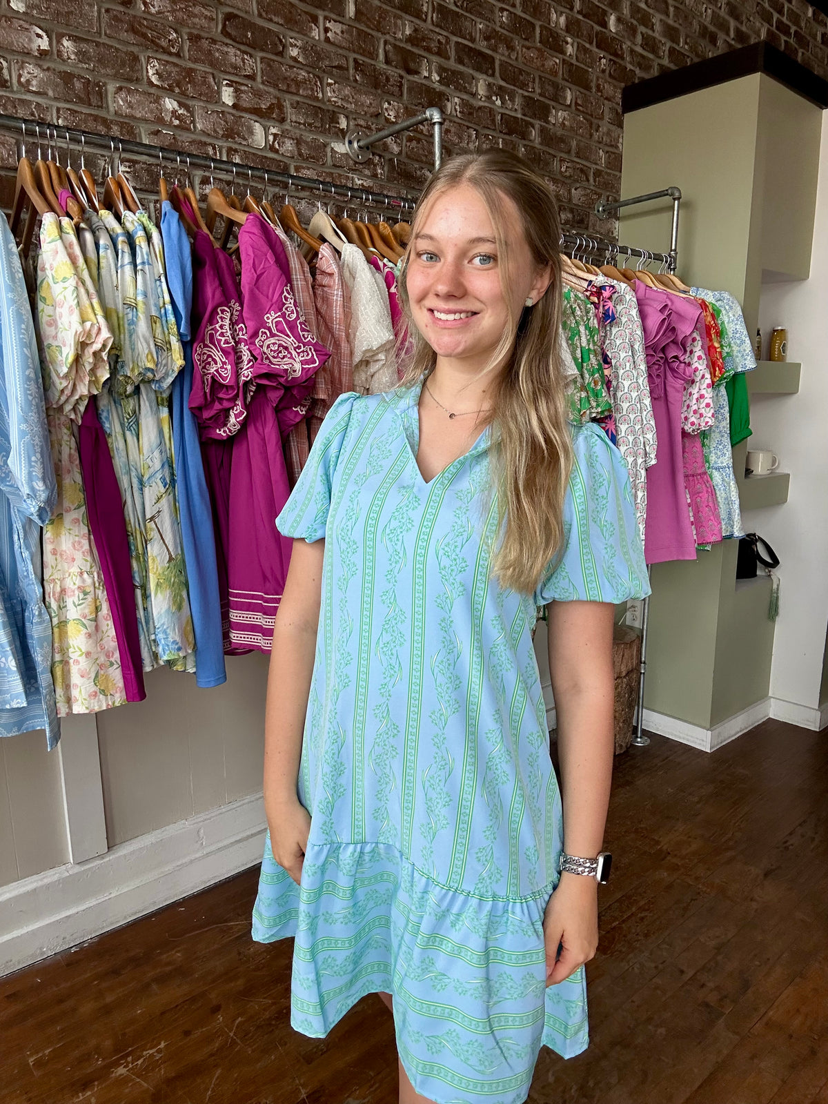 Nancy Dress | Garden Lace Green