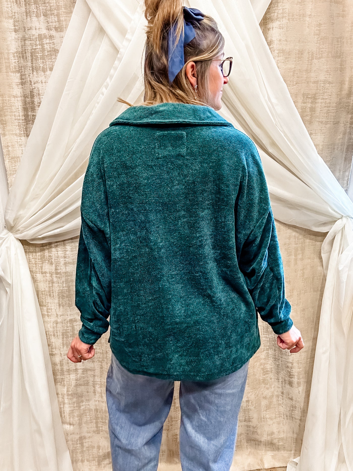 Deep Green Textured Pullover