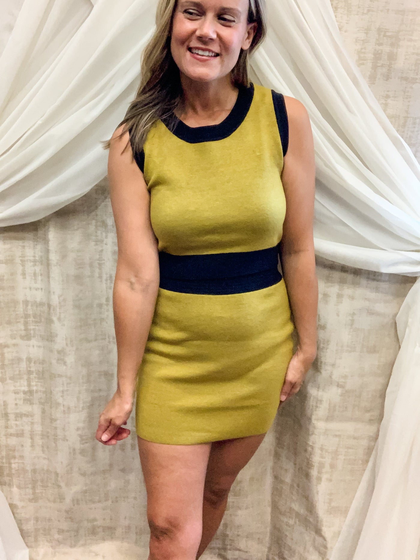 Olive and Black Knit Skirt