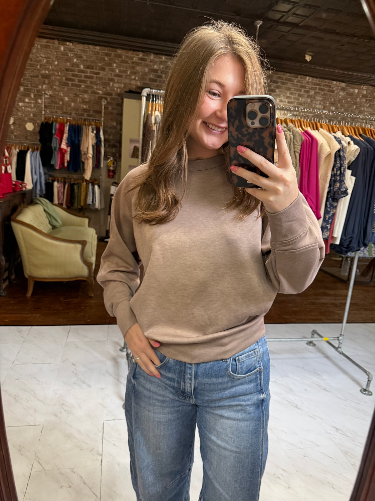 Claire Crewneck - Cocoa