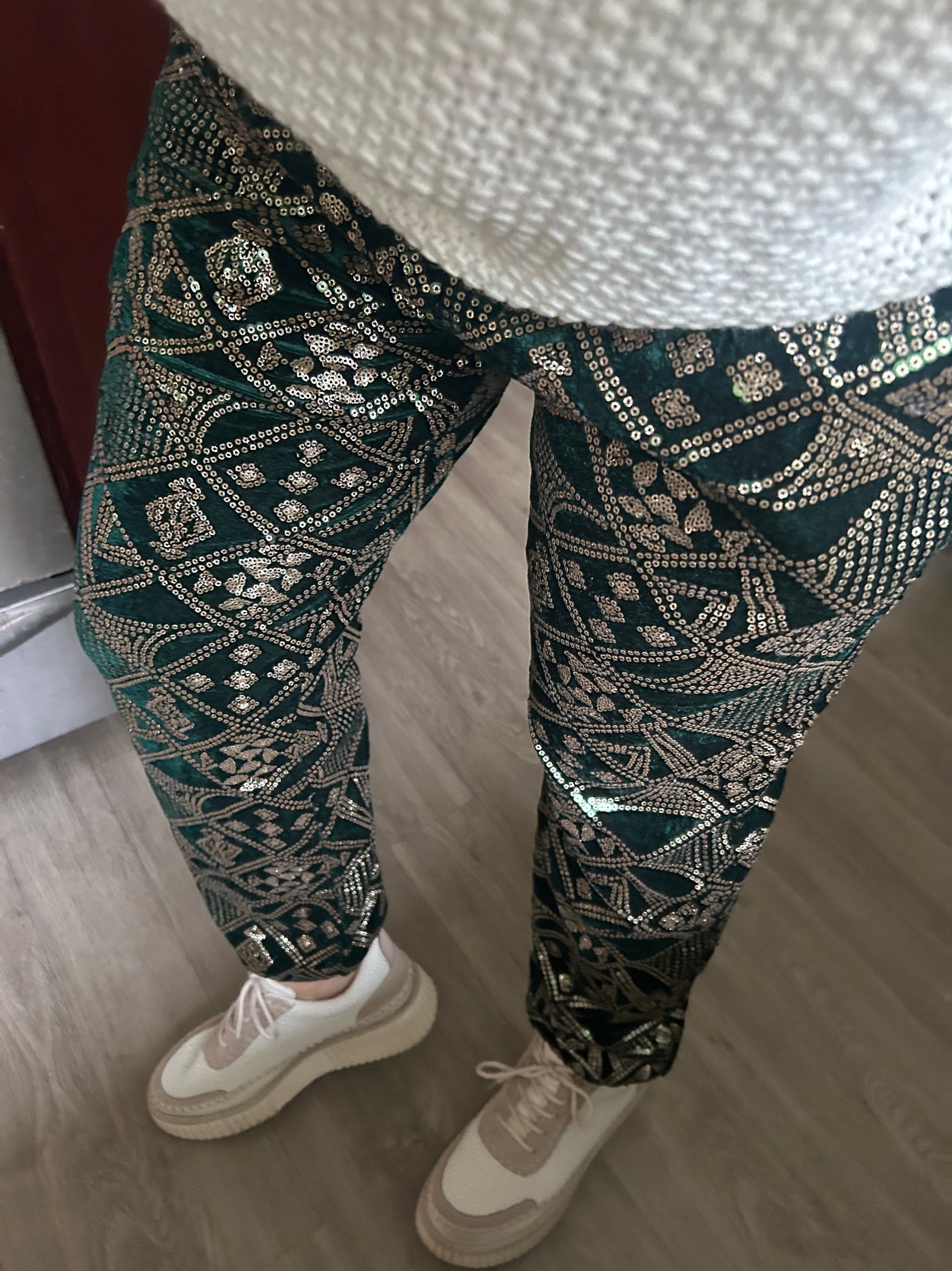 Hunter Green Sequin Joggers