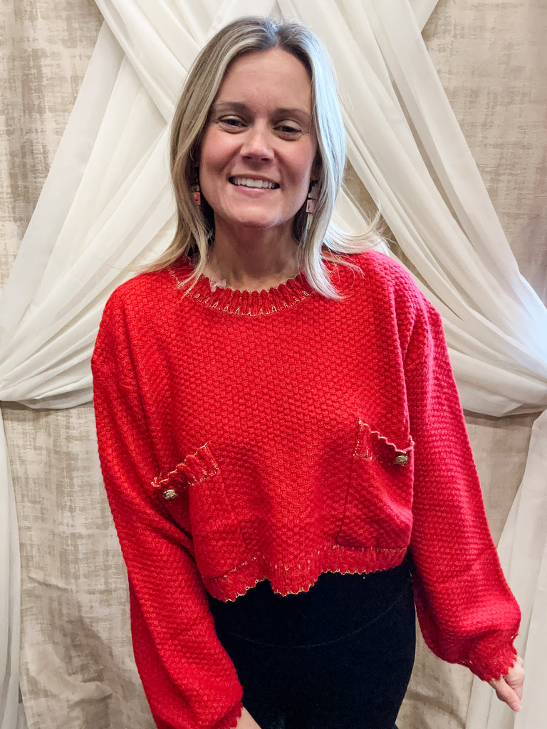 Red Holiday Sweater – Denim and Honey Boutique