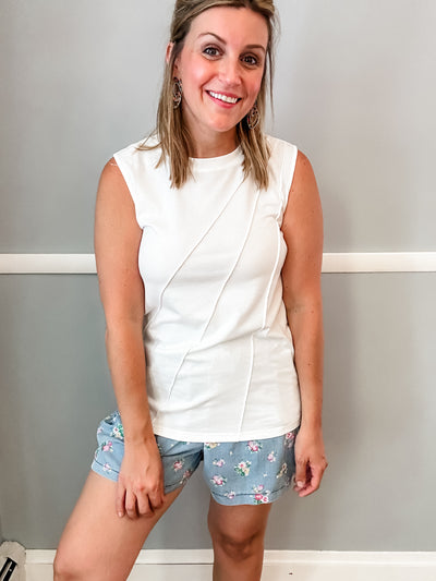 White Tank with Front Detailing