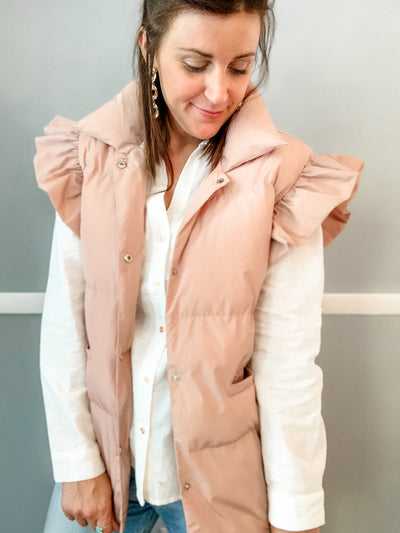 Blush Ruffle Vest