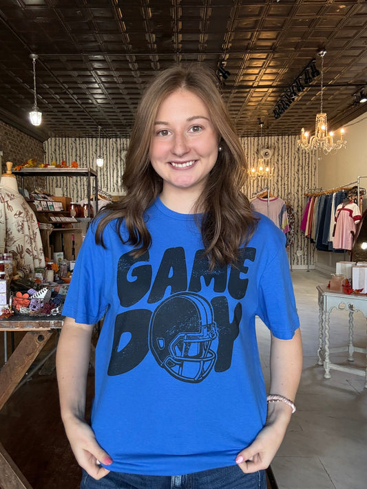 Game Day Blue Football Tee