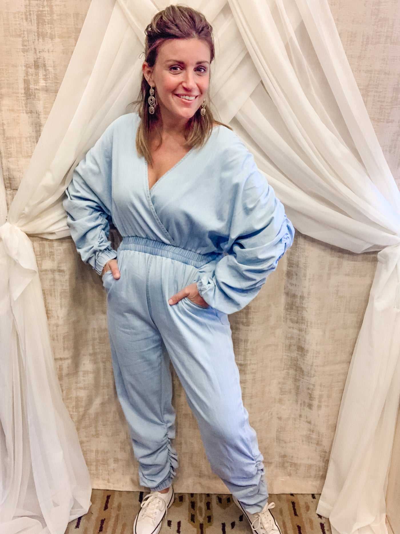 Denim Jogger Jumpsuit