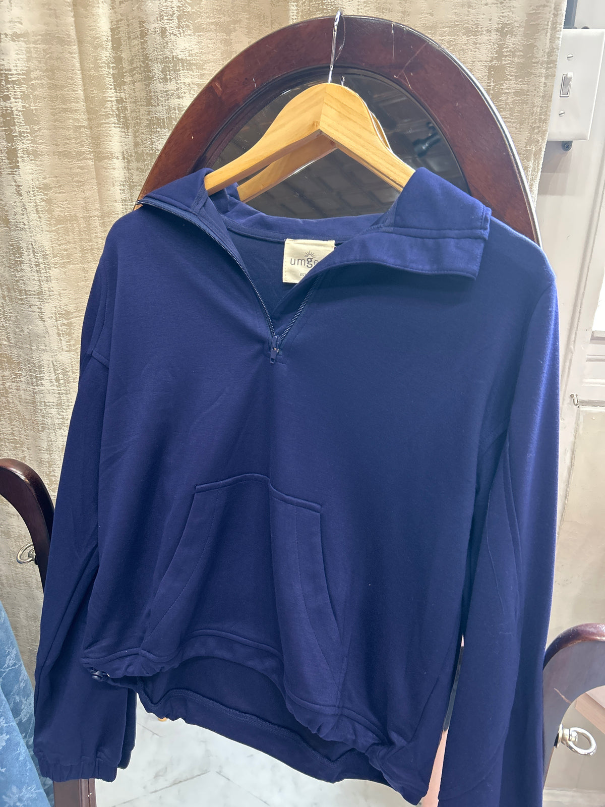 Luxeknit Half-Zip Pullover Sweatshirt - Navy