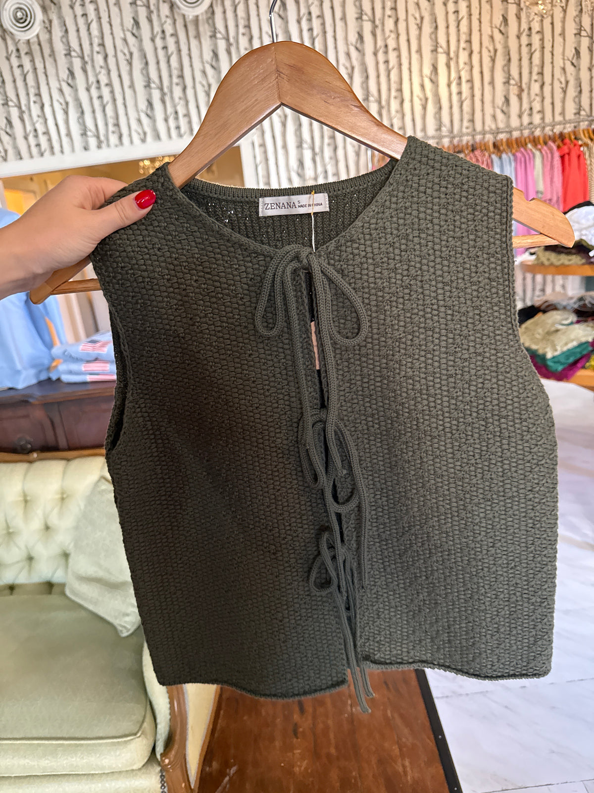 Jasper Sweater Vest - Dark Olive