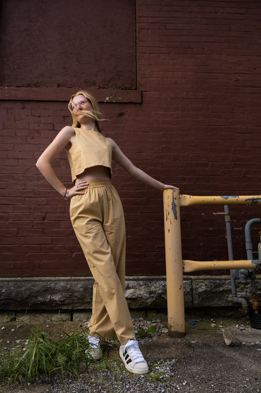 Tan Linen Pants