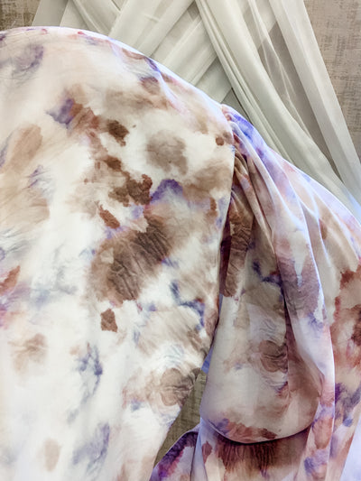 Cream Print Peplum Top