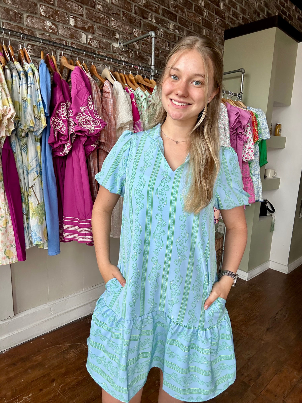 Nancy Dress | Garden Lace Green
