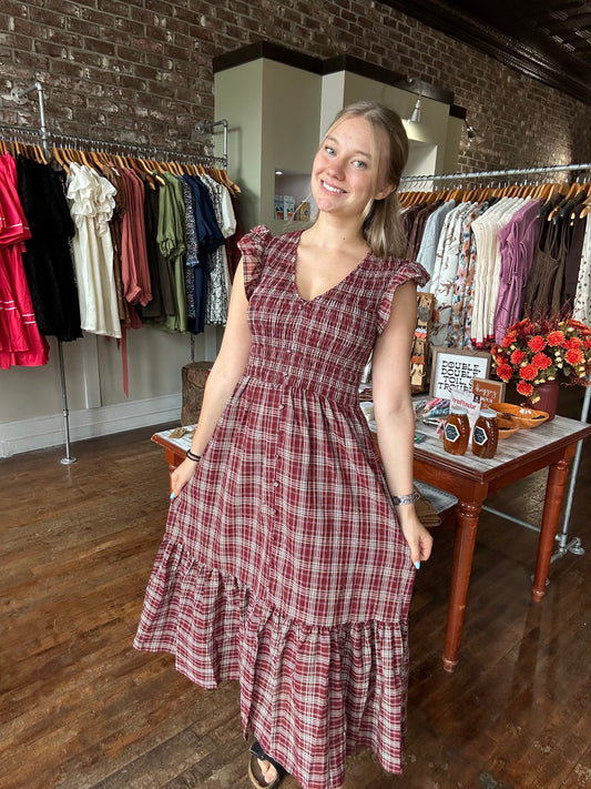Isla Dress - Burgundy