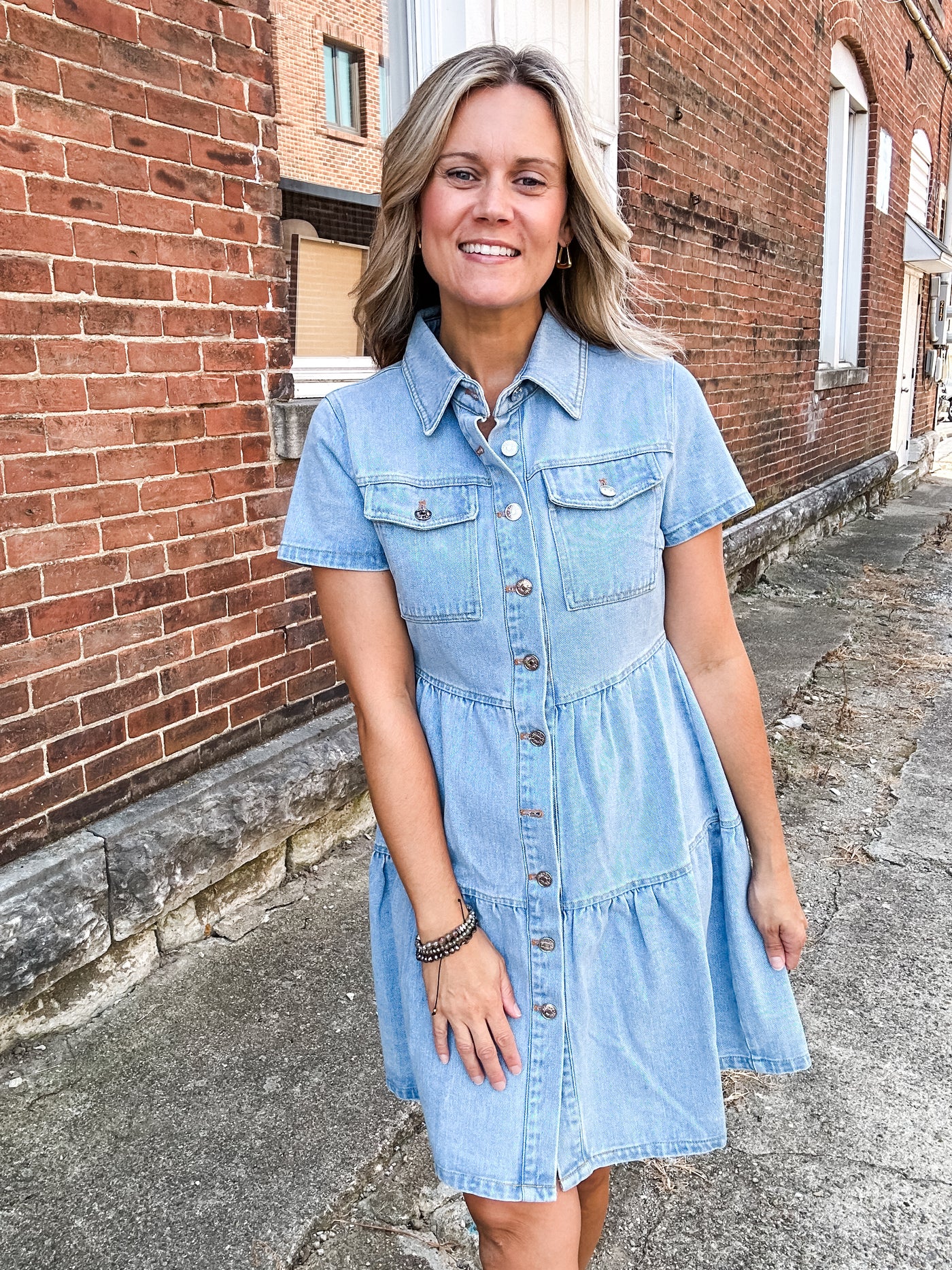 Tiered Denim Dress