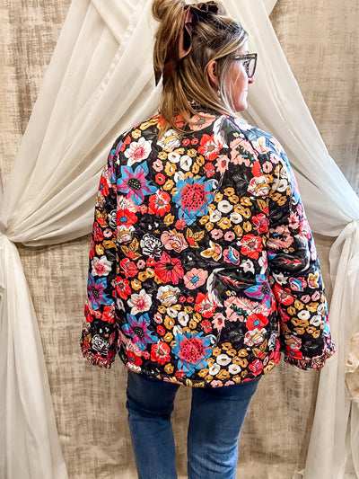 Bright Floral Quilted Jacket