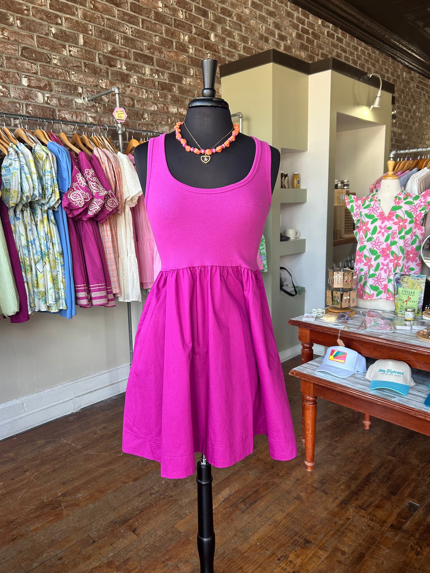 Magenta Dress with Pockets - Zenana