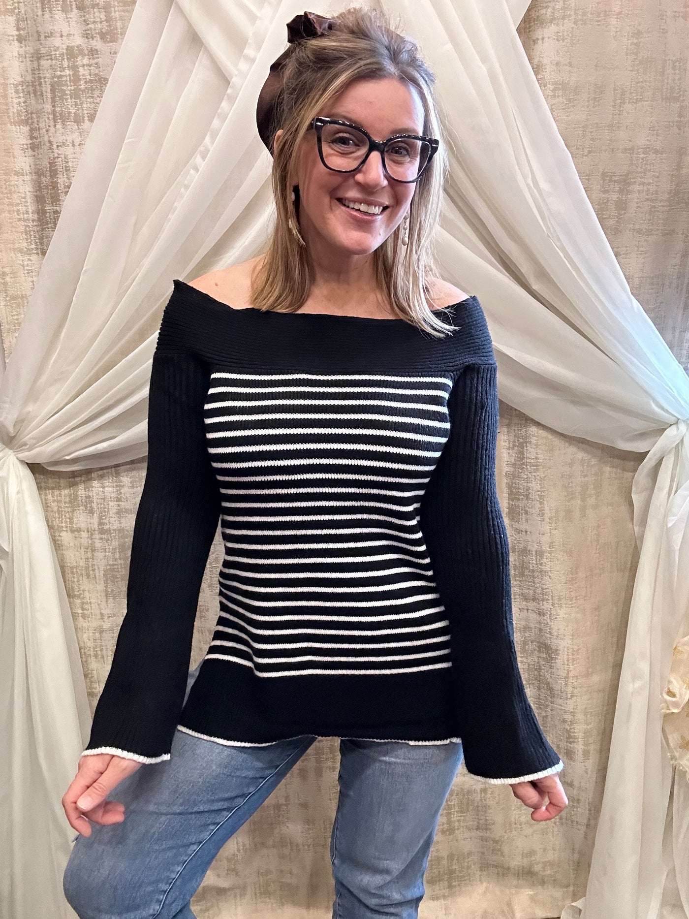 Black Striped Sweater