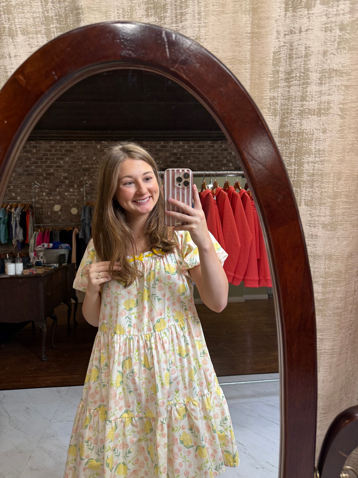 Yellow Floral Mini Dress