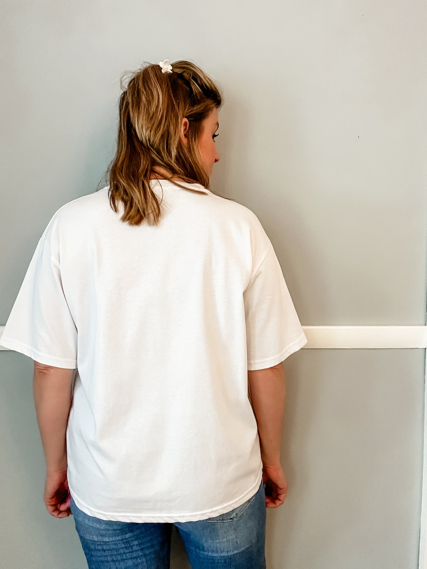 White T-Shirt with Rhinestones