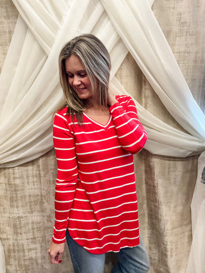 Red Striped Top