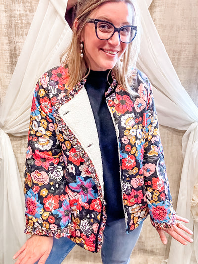 Bright Floral Quilted Jacket