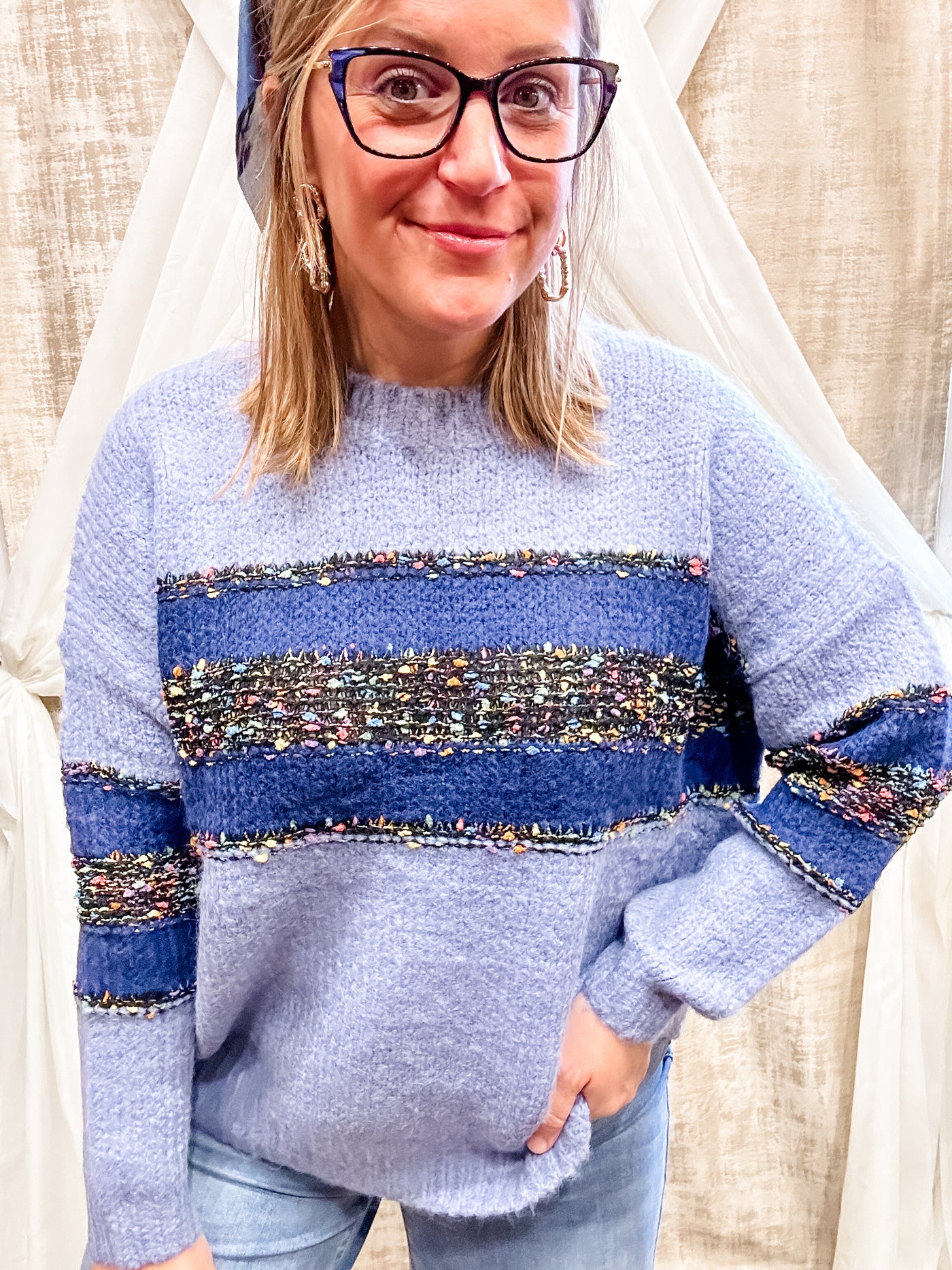 Blue Speckled Sweater