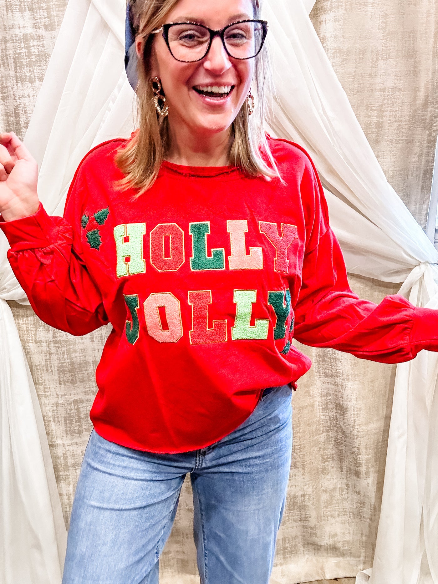 Holly Jolly Patch Pullover