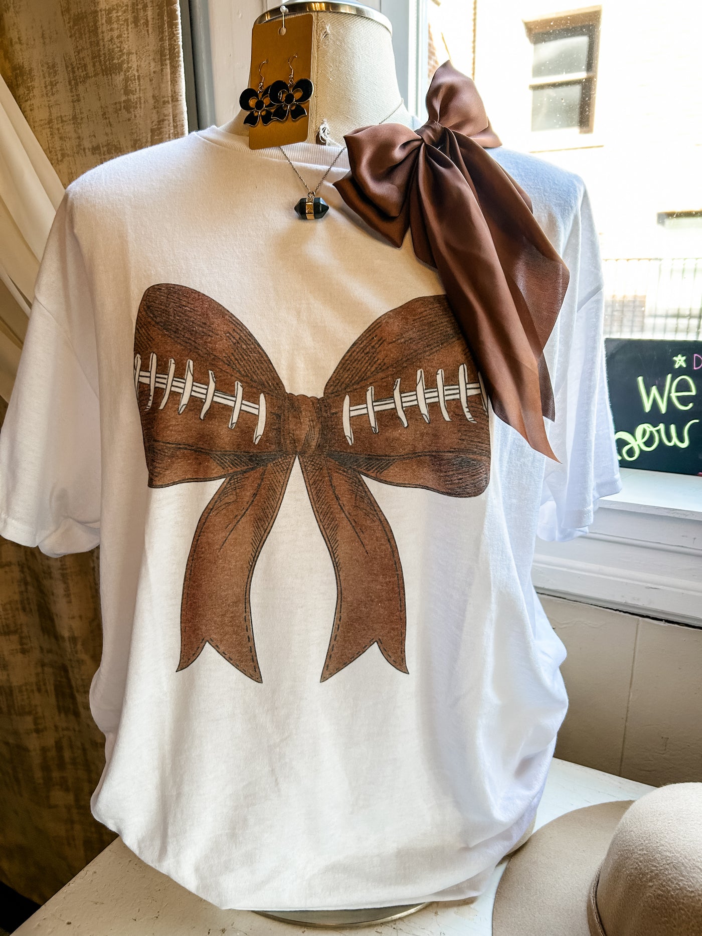 Football Bow Tee