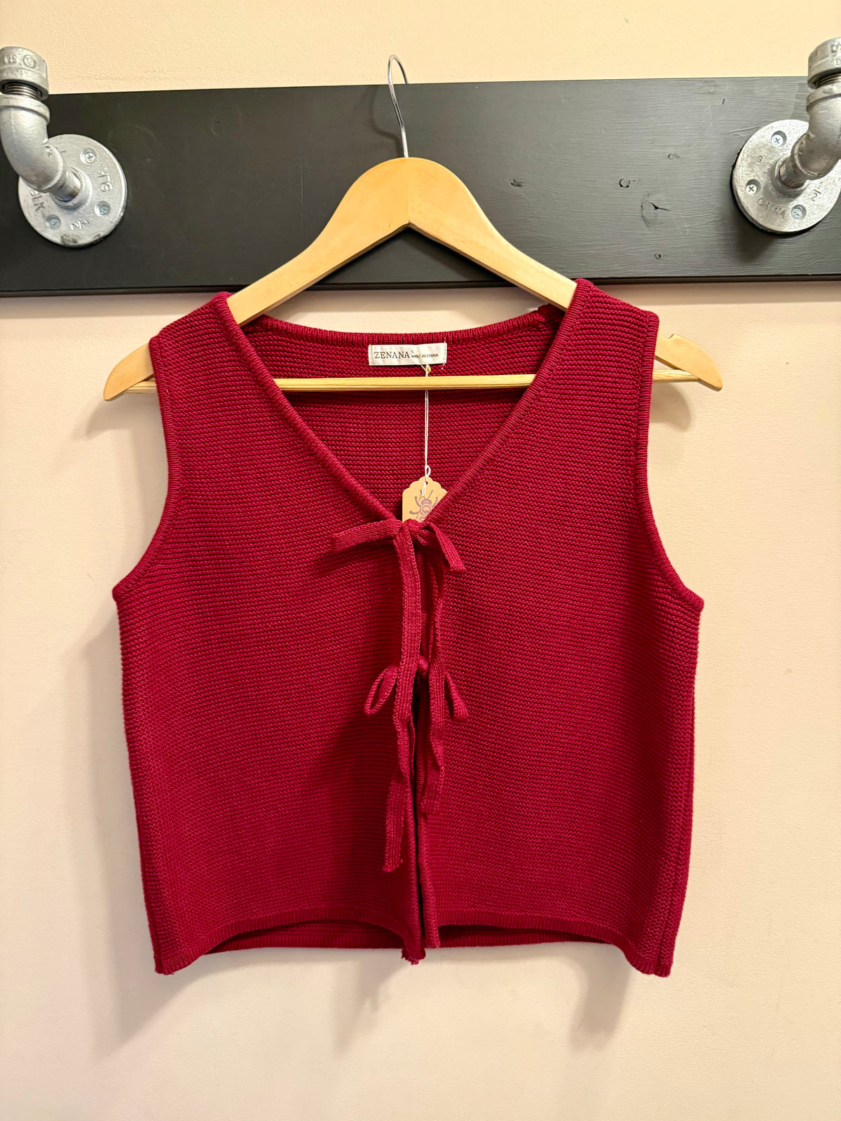 Sophia Sweater Vest - Cabernet