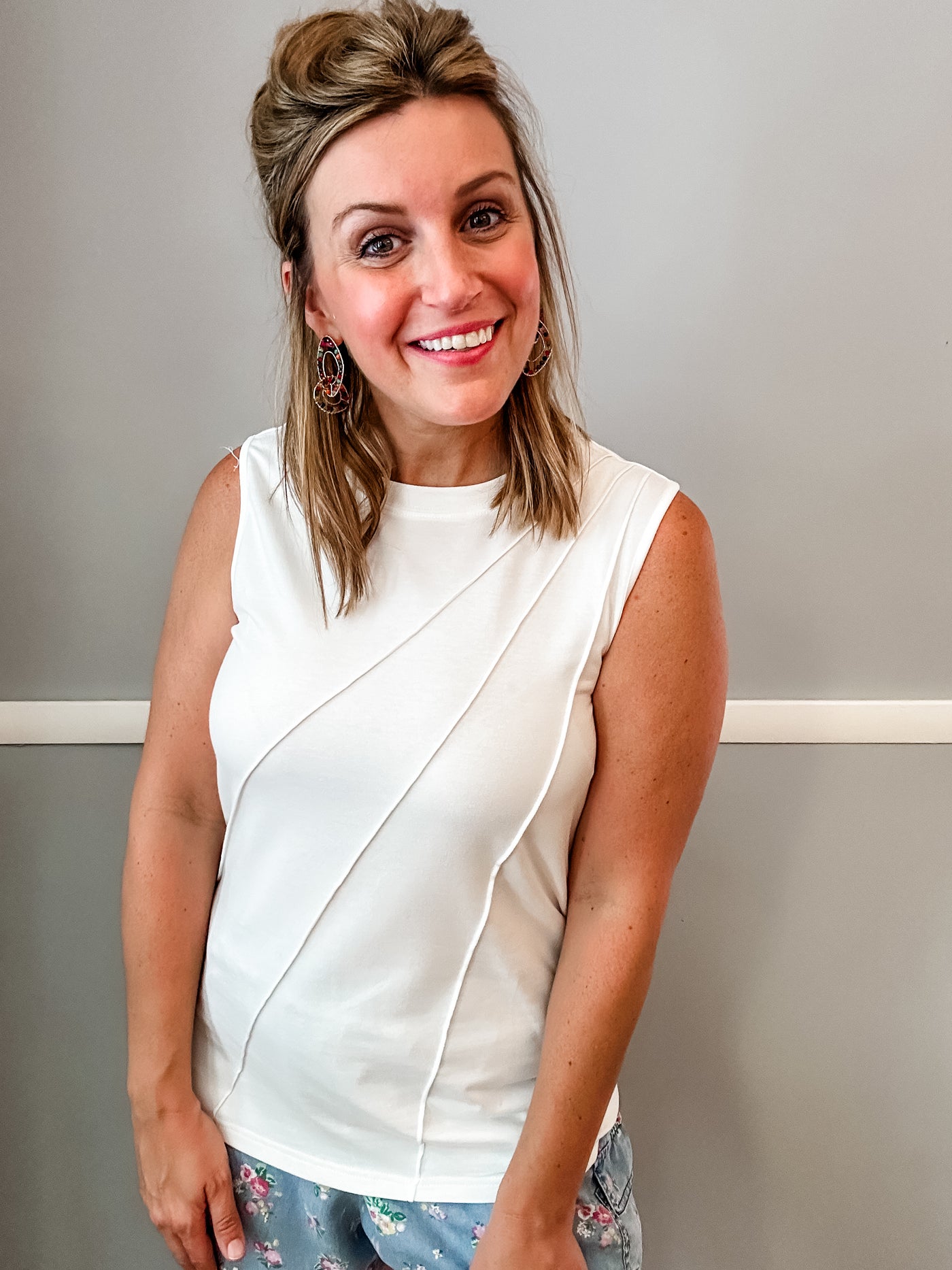 White Tank with Front Detailing