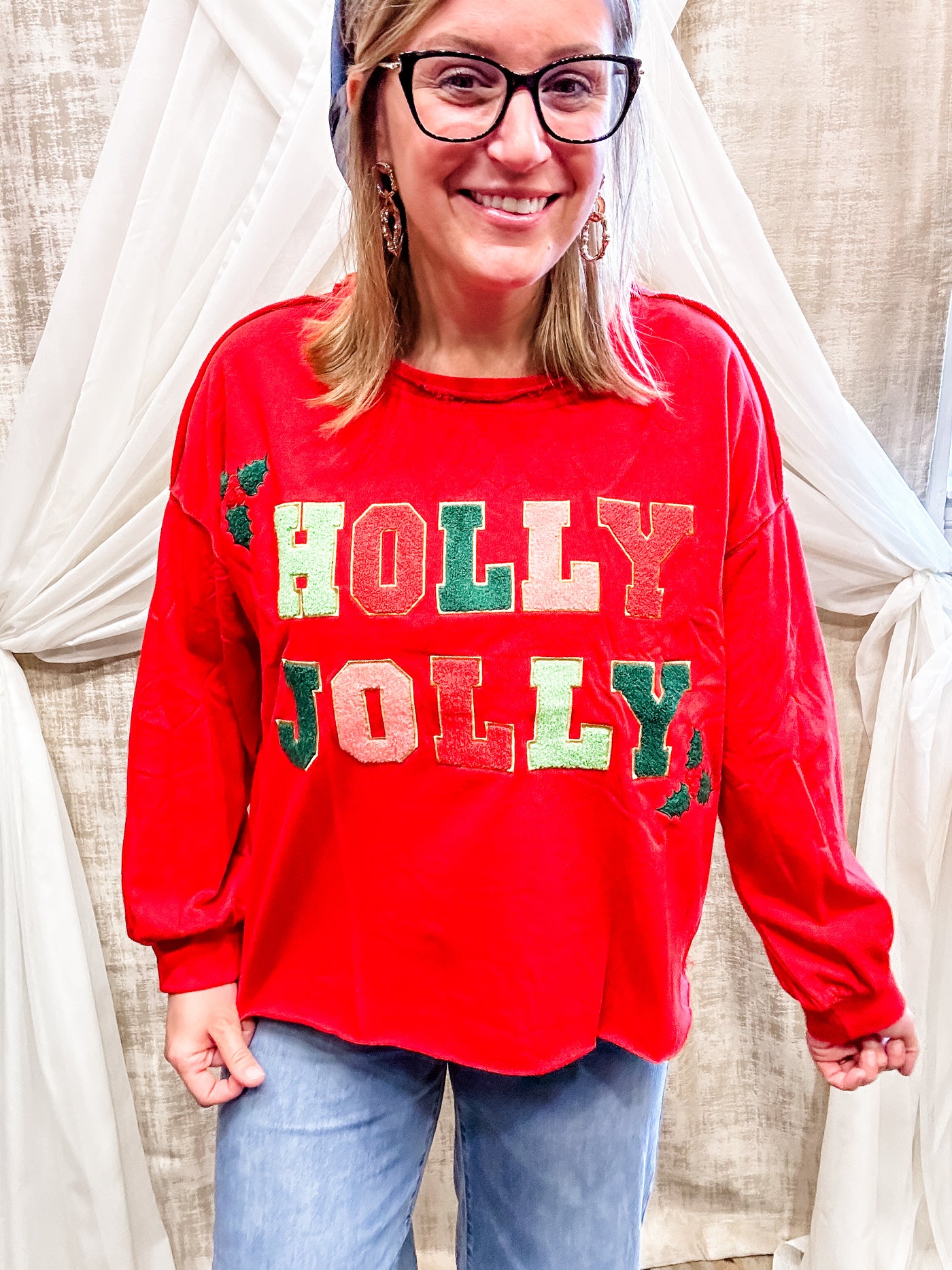 Holly Jolly Patch Pullover