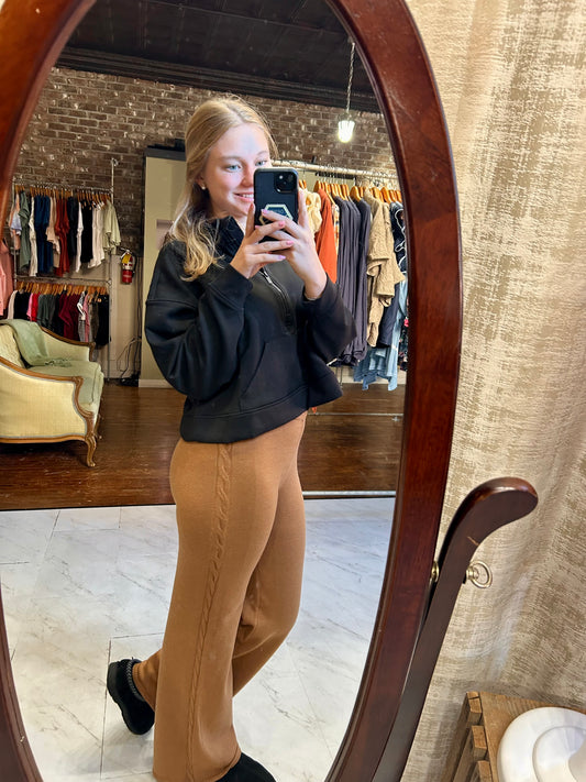 Lina Sweater Pants - Dark Camel