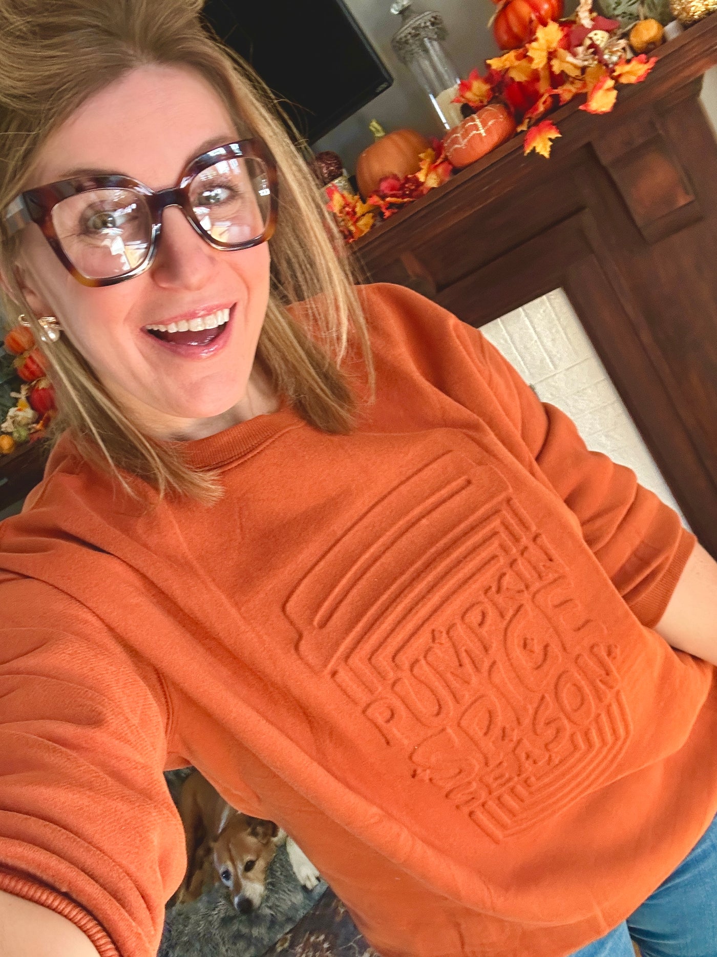 Pumpkin Spice Embossed Sweatshirt