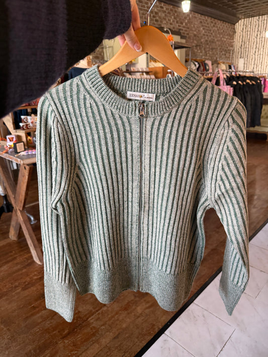 Madeline Zip-Up - Dark Green