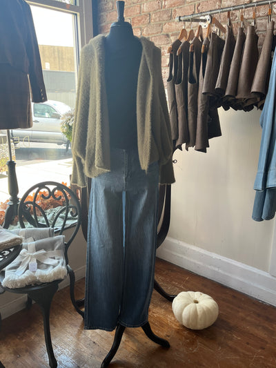 Olive Cardigan with Hood