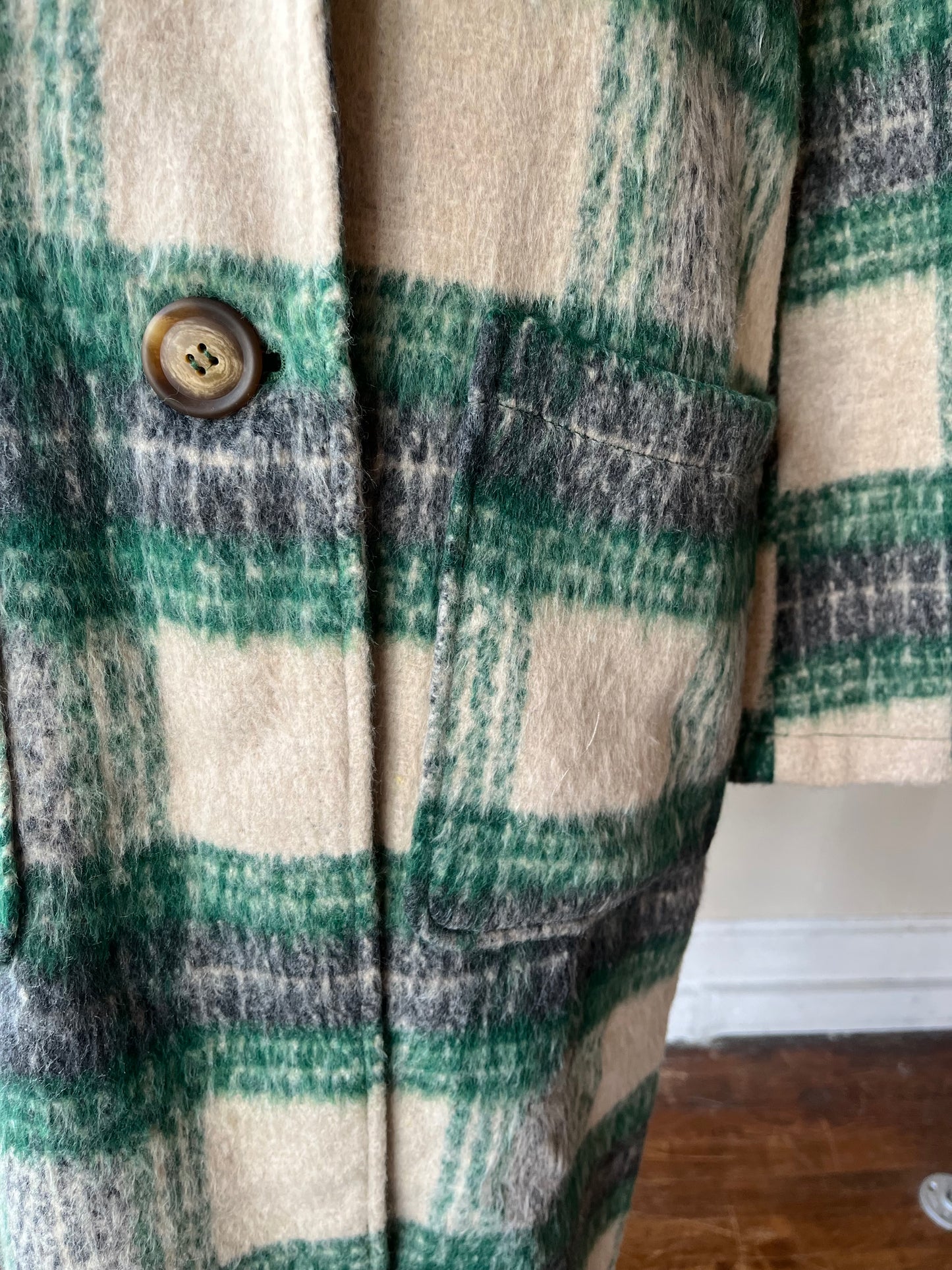 Gray & Green Plaid Coat