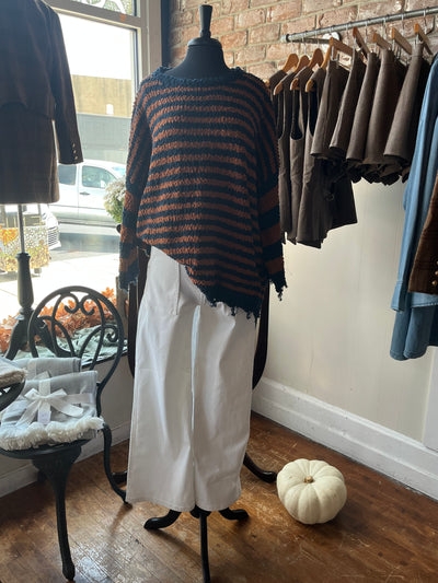 Blue and Orange Striped Sweater