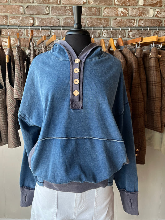 Gray/Chambray Hoodie