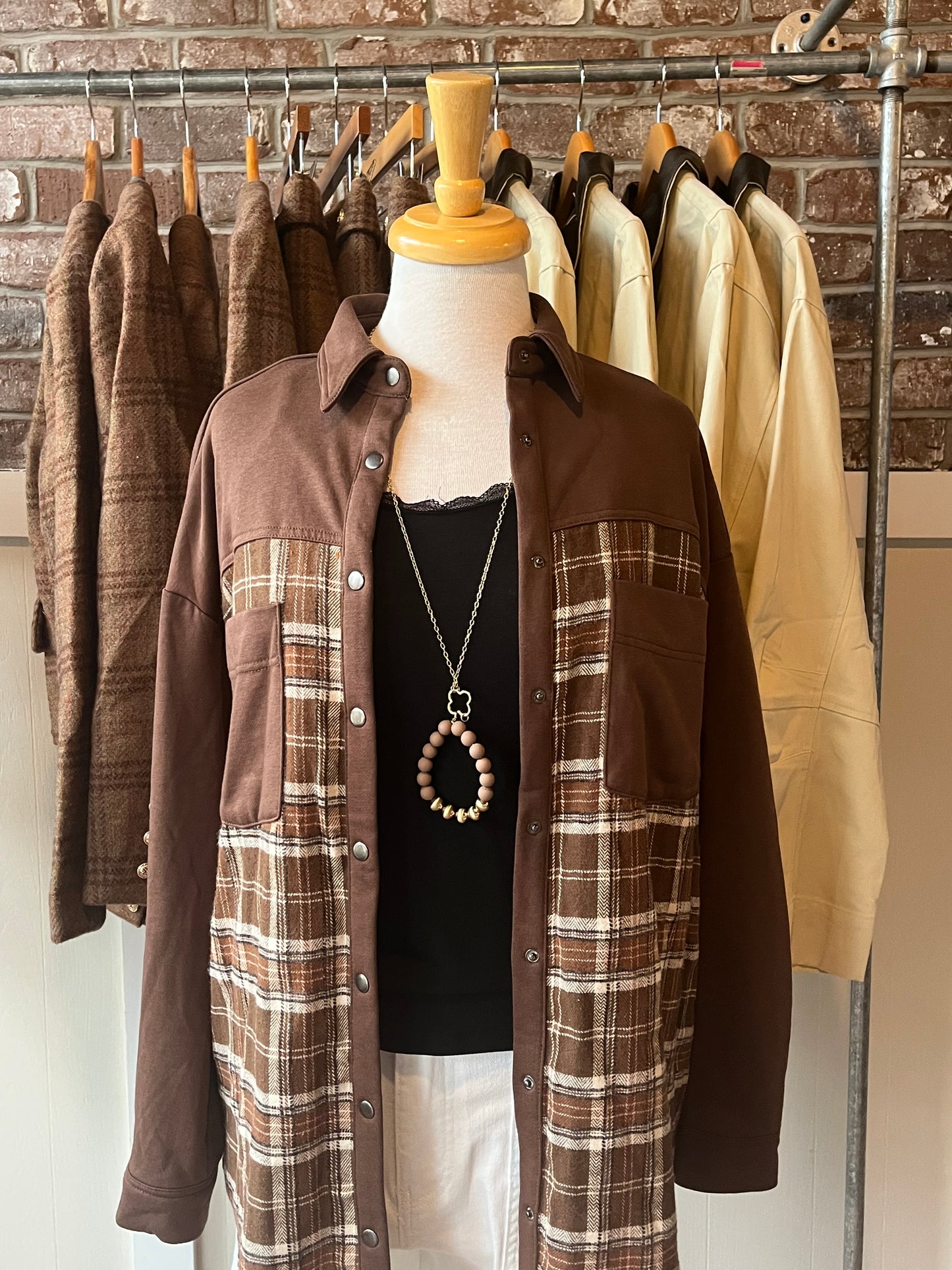 Brown Plaid Shacket
