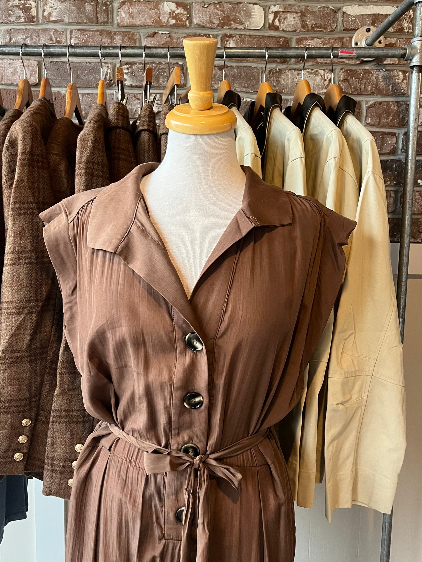 Sleeveless Brown Jumpsuit