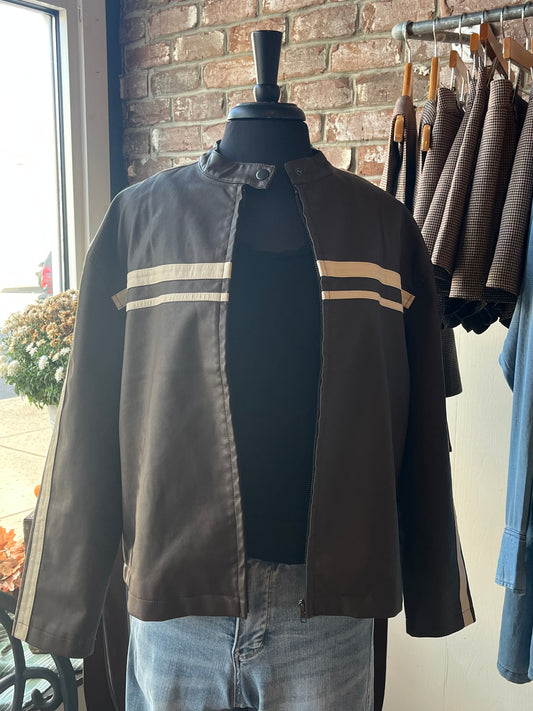 Long Sleeve Faux Leather Jacket