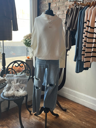 Slouch Neck Pullover with Dolman Sleeve