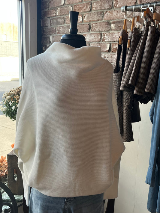 Slouch Neck Pullover with Dolman Sleeve