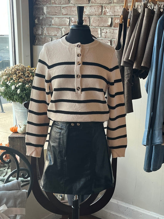 A-Line Coated Pu Mini Skirt - Black