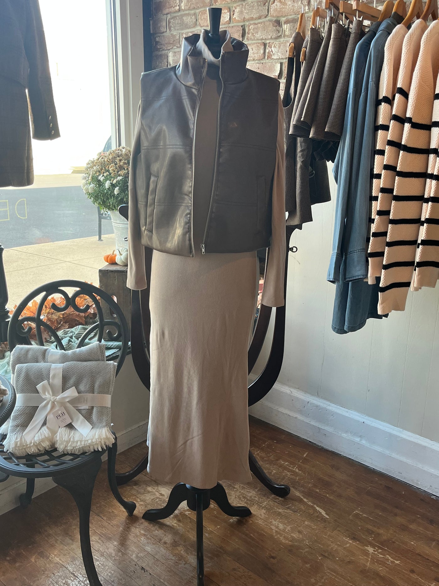 Wash Effect Faux Leather Vest