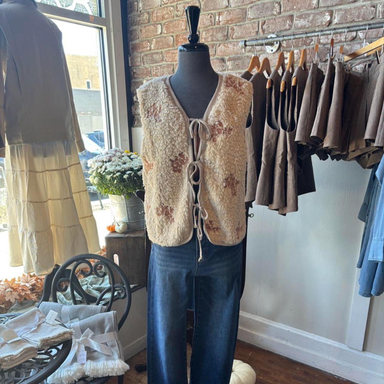 Tan Vest with Rust Detailing