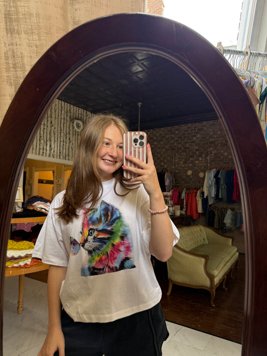 Cropped Cat Shirt - PAWS FOR A CAUSE