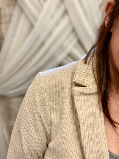 Tan Corduroy Cropped Blazer