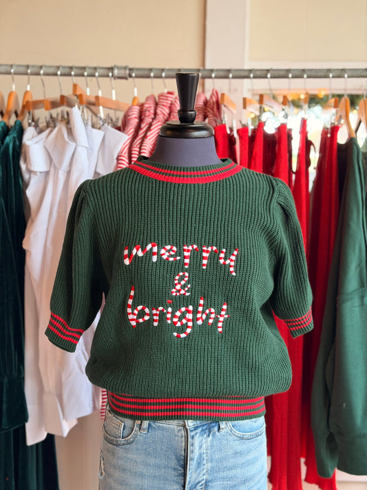 Merry & Bright Puff Sleeve Sweater
