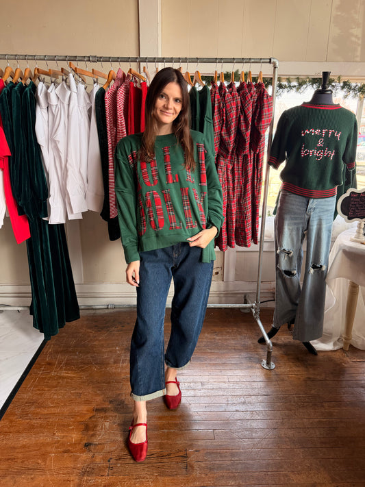 Green/Plaid Holly Jolly Long Sleeve