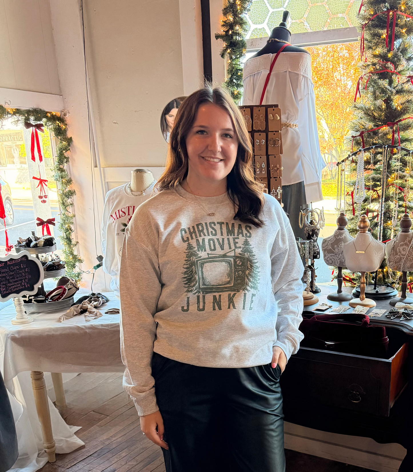 Christmas Movie Junkie Crewneck